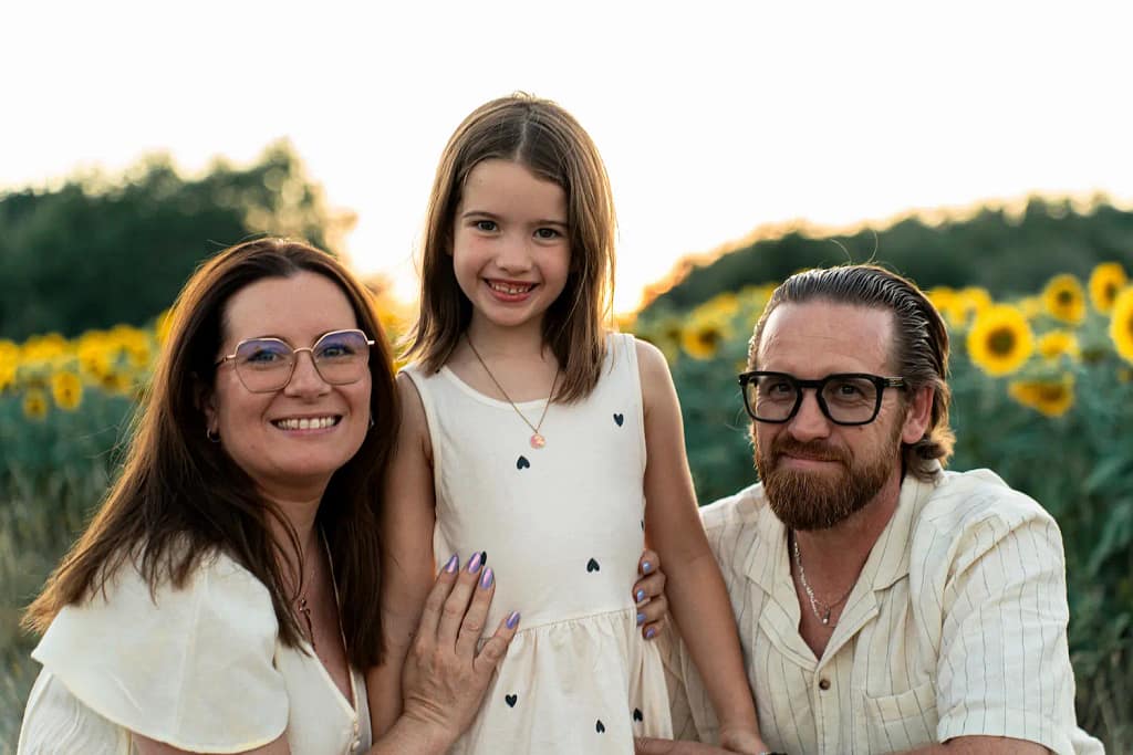 Photos de familles dans les tournesol